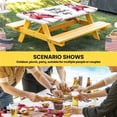 thumbnail image 6 of Valentine's Day Table Cloths for 8 Foot Rectangle Tables, Red Flamingos Roses Love Romance White Patio Waterproof Elastic Fitted Tablecloths, Washable Rectangular Table Cover for Camping, 6 of 8