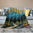 thumbnail image 2 of Nawypu  Mountain Sherpa Blanket Sunset Forest Trees Art Printed Throw Blanket Smooth Soft for Sofa Chair Bed Office, 2 of 6