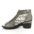 thumbnail image 4 of JBU Womens Gray Geometric Dual Closure Arch Support Stretch Nelly Encore Wedge Dress Sandals 8 M, 4 of 5