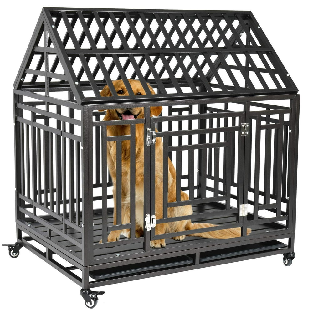 Nurxiovo Heavy Duty Dog Crate with Strong Metal Playpen for Large Dogs