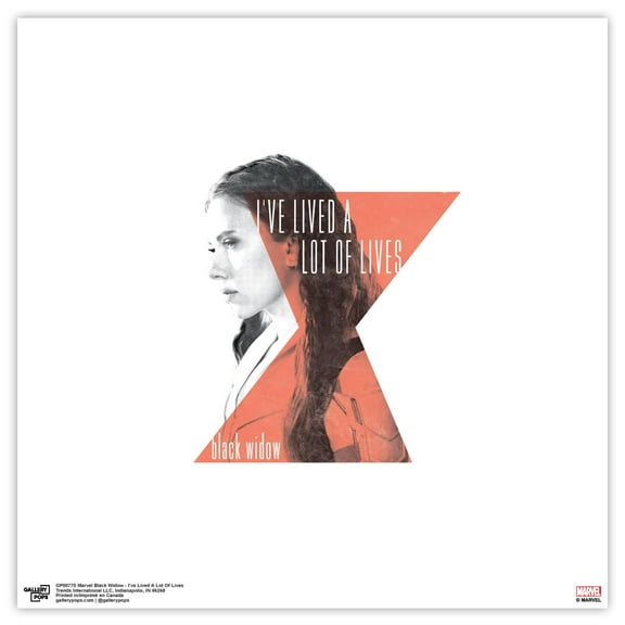 Gallery Pops Marvel Black Widow - I've Lived A Lot Of Lives Wall Art, Unframed Version, 12" x 12"