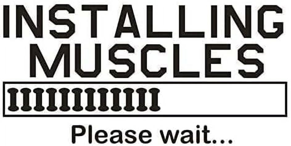 QTH Installing Muscles Quote Wall Decal Gym Bodybuilding Vinyl Wall Sticker Sport Fitness Motivation Gym Decoration Wall Art Mural Sports AY976 (Black, 42x85cm)