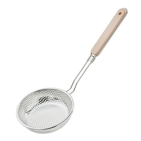 

Stainless Steel Heavy-Duty Wooden Handle Deep-Fried Food Frying Filter Colander B