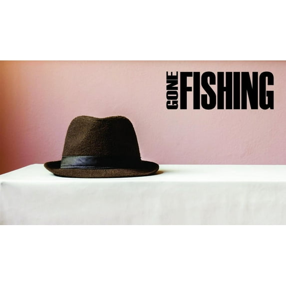 Custom Designs Gone Fishing Outdoor Sports Quote 12x30 Inches