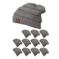 thumbnail image 1 of CC Slouch Thick Knit Beanie, Light Melange Grey ( 12 pack ), 1 of 1