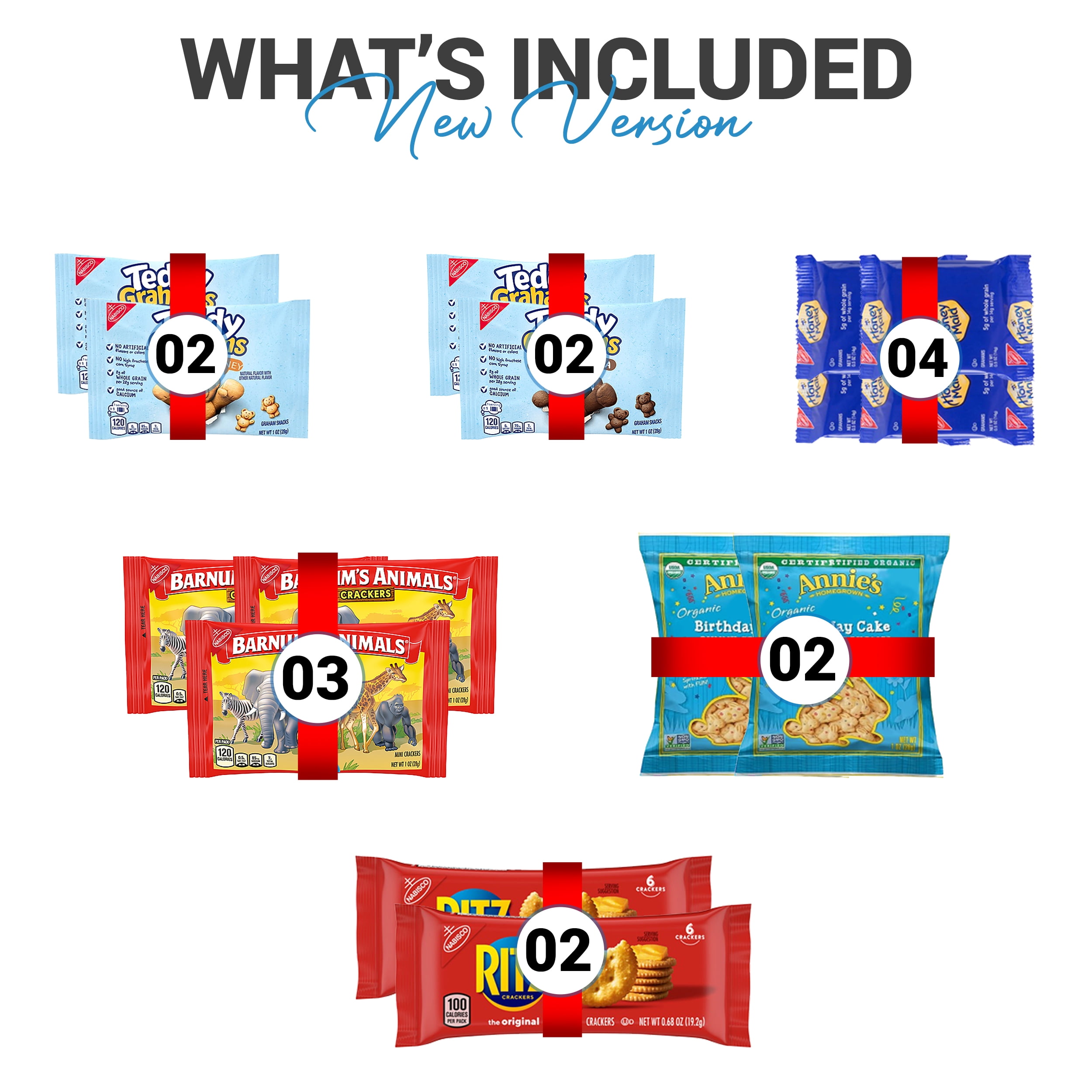 Crackers Variety Pack Individually Wrapped Assortment Including Crackers and Cheese Snack Pack, Peanut Butter, Lance, Ritz, Honey Maid, Cheez-Its and More Bulk (41 Count)