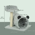 thumbnail image 3 of PawHut Small Cat Tree, Cat Tower with Tunnel, Scratching Post, Bed, Grey, 3 of 10