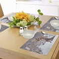 thumbnail image 4 of Ambesonne Fox Place Mats Set of 4, Snowy Country Furry Animal, Standard Size, Redwood Brown White, 4 of 6