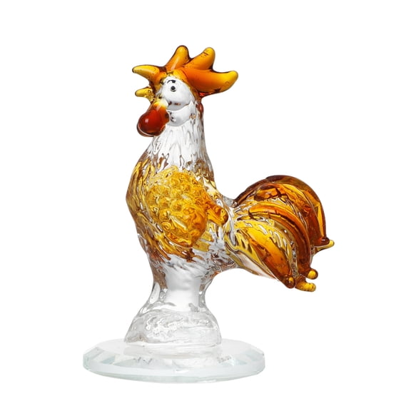 1pcs Brown Crystal Big Rooster With Base Ornaments Statue, Crystal Big Rooster Sculpture Modern Home Office Figurine Decor Desktop Decoration