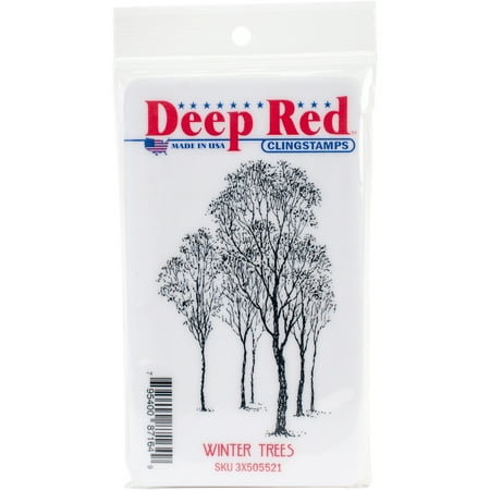 UPC: 0795400871649 | Deep Red Cling Stamp 3 X5  Winter Trees