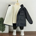 thumbnail image 5 of MEZZALL Kids Boys Winter Lined Thermal Jacket Long Sleeve Warm Thickened Coats Windproof Cold Weather Outerwear For Toddler Youth Solid Color Boho Child Clothes, 5 of 6