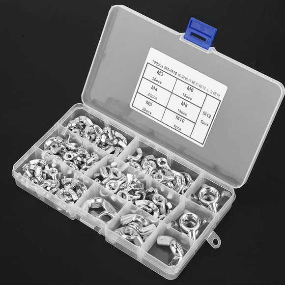 Fastener,100PCS Wing Nuts Butterfly Carbon Steel Nut Butterfly Nut Built for Professionals