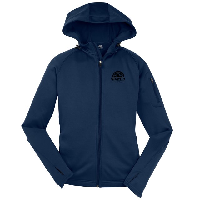 Chaqueta con capucha Fleece Fleece de Gravity Outdoor Co. - Black Logo - verdadera Navy - XL Gravity Outdoor Co. suéter