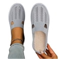 thumbnail image 2 of Fnooota Womens Slip on Sneakers, Casual Non Slip Summer Mesh Walking Shoes Gray Size 9, 2 of 9