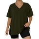 thumbnail image 1 of Mujeres Más Tamaño Manga Larga Tops Color Sólido Doblado Hendidura V Cuello Suéter, Mujeres Más Tamaño Manga Larga Tops Casual de Moda Toda la Temporada Diario, 1 of 6