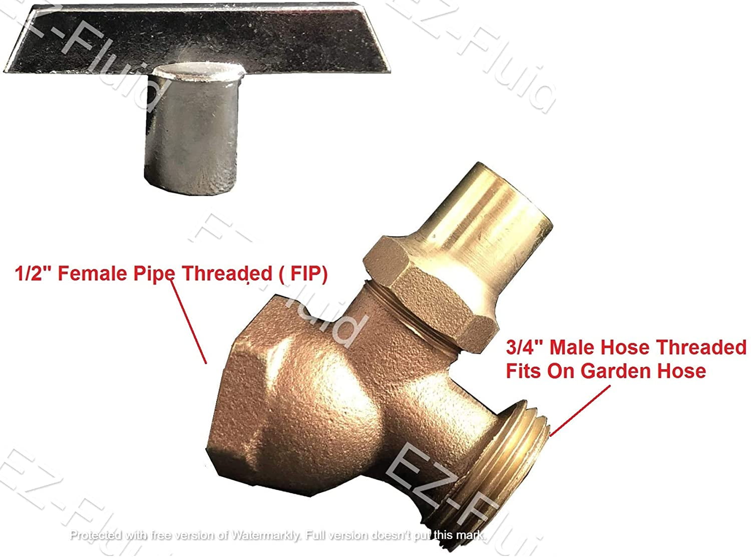Buy EZFLUID 1/2 FIP X 3/4 MHT Male Hose Threaded Hose Connector Hose