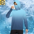 thumbnail image 3 of Wrtxtat Men's Sun Protection Hoodie UPF 50+ Fishing Hiking Shirt Long Sleeve SPF UV Shirt Rash Guard Lightweight Thin with Mesh Face Mask Light Blue#02 XXL, 3 of 7