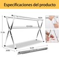 thumbnail image 3 of MOONPAI Tendedero Plegable para Ropa,110-160 Cent&iacute;metro Plegable de Acero Inoxidable,Tendedero sin Instalaci&oacute;n,Que Ahorra Espacio, Apto para Uso en Interiores y Exteriores (32 Ga, 3 of 6