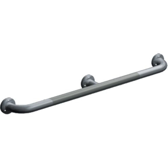 ASI-3502-48P - Exposed Flange (1-1/2" O.D) Peened - Straight Grab Bar w/ Intermediate Support, 48”