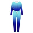 thumbnail image 5 of UAMVSH Jogging Suits for Women Long Sleeve Crew Neck Hoodie Tops with Jogger Pants Trendy Gradient Color 2 Piece Sweatsuit Sets(Medium,Blue 1), 5 of 5