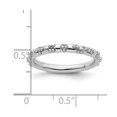 thumbnail image 2 of 2.5mm 925 Sterling Silver Stackable Rhodium Textured Ring Size 5 Stackable Ring for Women, 2 of 9