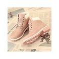thumbnail image 5 of Daeful Ladies Winter Boots Casual Ankle Booties Plush Lined Combat Boot Slip Resistant Lug Sole Short Bootie Women Comfortable Shoes Pink With Lined 7.5, 5 of 9