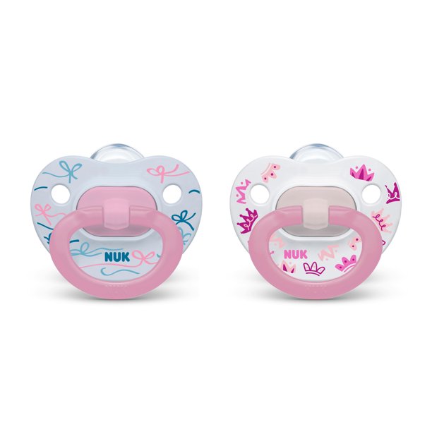 NUK Orthodontic Pacifiers, Girl, 1836 Months, 2Pack