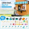 thumbnail image 5 of Ktaxon Outdoor Wooden Playhouse for Kids with Solar Lights, 61-Piece Pretend Kitchen Set, Golden Brown & Green, 5 of 8