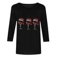 thumbnail image 4 of Elvqul Casual Blouses for Women Pullover T Shirts 3/4 Sleeve Crewneck Graphic Christmas Womens Tops Red, 4 of 6