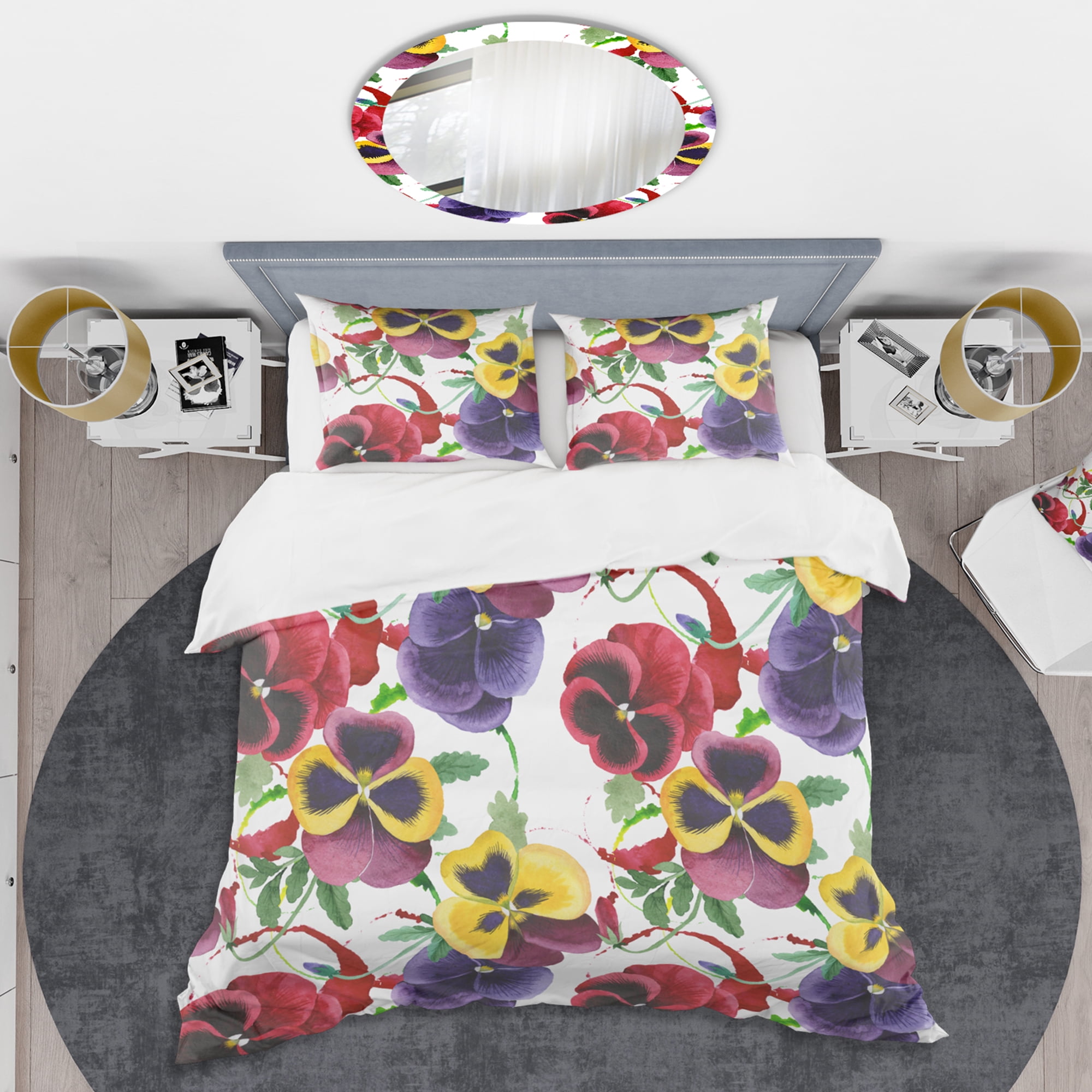 Designart 'Floral Botanical Retro VIII' Mid-Century Modern Duvet Cover Set