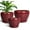 Red, variant on Set of 3 Red Ceramic Plant Pots (10/8/6 Inch with Saucer) - stillaflora Large Planters for Pothos, Succulents & Lavender | Indoor Outdoor Use for Balcony, Porch & Home Decor