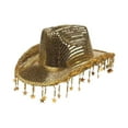 thumbnail image 3 of FVDPWYE Cowboy Hat for Women Cowgirl Hat Sparkly for Photo Props Celebration Cosplay Gold, 3 of 9