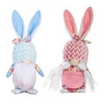 thumbnail image 1 of 2pcs Easter Bunny Gnome 12.6" Flannel Scandinavian Tomte Elf Decor Handmade Rabbit Gnomes Figurines Table Decor Household Ornaments Easter Gifts for Kids, 1 of 7