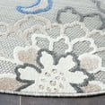 thumbnail image 5 of SAFAVIEH Cabana Michelle Floral Indoor/Outdoor Area Rug, Grey/Blue, 6'7" x 6'7" Round, 5 of 13