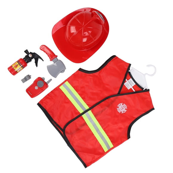 Firefighter Costume Set, Polyester Material Simulation Firefighter Costume For Kids Boys For Kids Girls