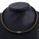 thumbnail image 1 of Collar de cadena de cuerda trenzada con gargantilla de cuero para hombre, 1 of 2