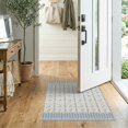 thumbnail image 2 of ODIKA 2'x3' Beige Blue Geometric Diamond Medallion Washable Accent Rug Traditional Grid Pattern Ornamental Motif for Bedroom, Nursery, RV, Pet Friendly, Bedside Mat, 2 of 6