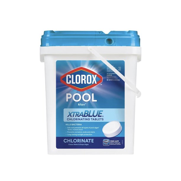 Clorox Pool&Spa XtraBlue Chlorinating Tablets 35lb Bucket 3in Pool