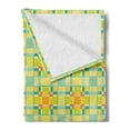 thumbnail image 2 of Geometric Soft Flannel Fleece Throw Blanket, Rectangular and Squares Forming a Structural Scene Modern Colorful Vibes, Cozy Plush for Indoor and Outdoor Use, 70" x 90", Multicolor, by Ambesonne, 2 of 5