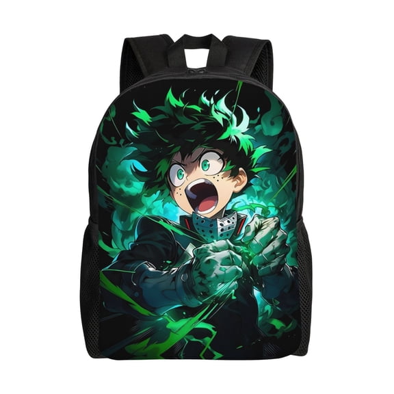 Anime Hero Academy Style Backpack for Adults, Water Repellent Oxford Bag with 15 Inch Laptop Sleeve