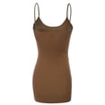 thumbnail image 2 of Essential Basic Women Basic Built In Bra Spaghetti Strap Cami Top Tank - Mocha, M, 2 of 5