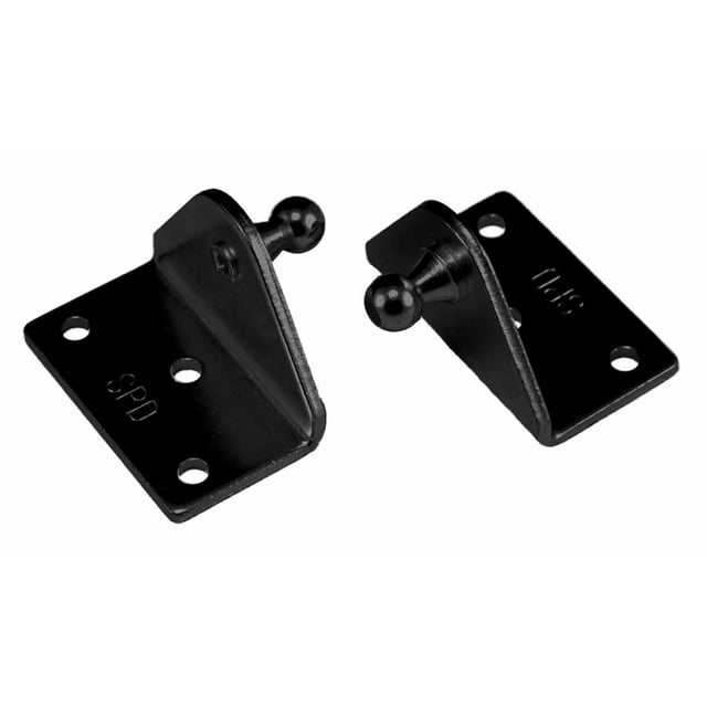 JR Support de Levage Multi-Usage BR-1060 Utilisé pour Monter des Supports de Levage à Gaz; en Forme de L; Incliné; Boule de 10 Millimètres; 3 Trous; Revêtement en Poudre; Noir; Ensemble de 2