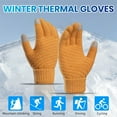 thumbnail image 3 of 1 Pair Women Men Autumn Winter Knitting Gloves Solid Color Thickened Ribbed Cuffs Ridding Gloves Windproof Gloves, 3 of 7