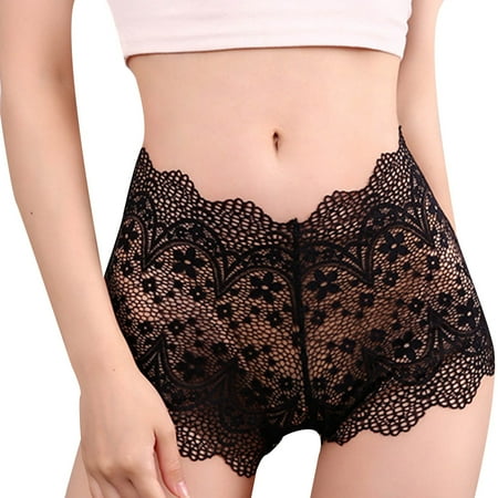 vigerkar Sexy Women s Underwear Soft Lace Cheeky Panties Lightweight High Waist Bikini Underwear for Women Black  XXL