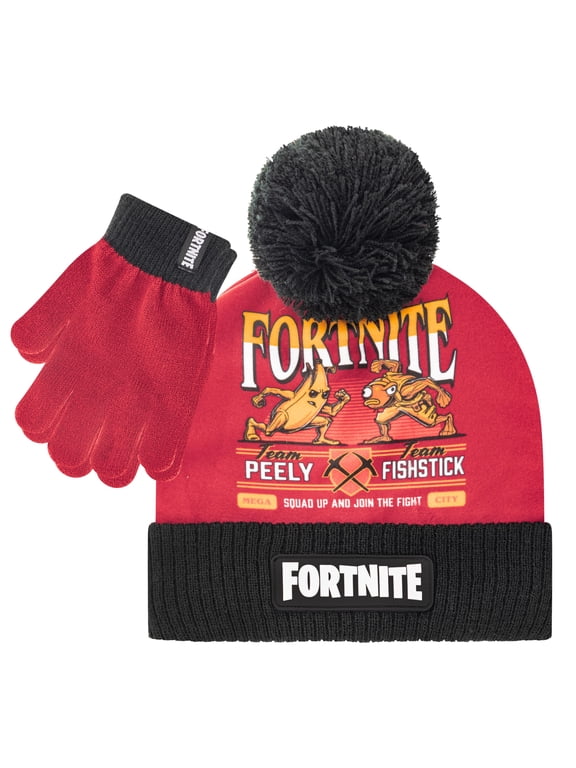 Boys Winter Beanie Hat and Snow Gloves for Boys 2 Piece Set