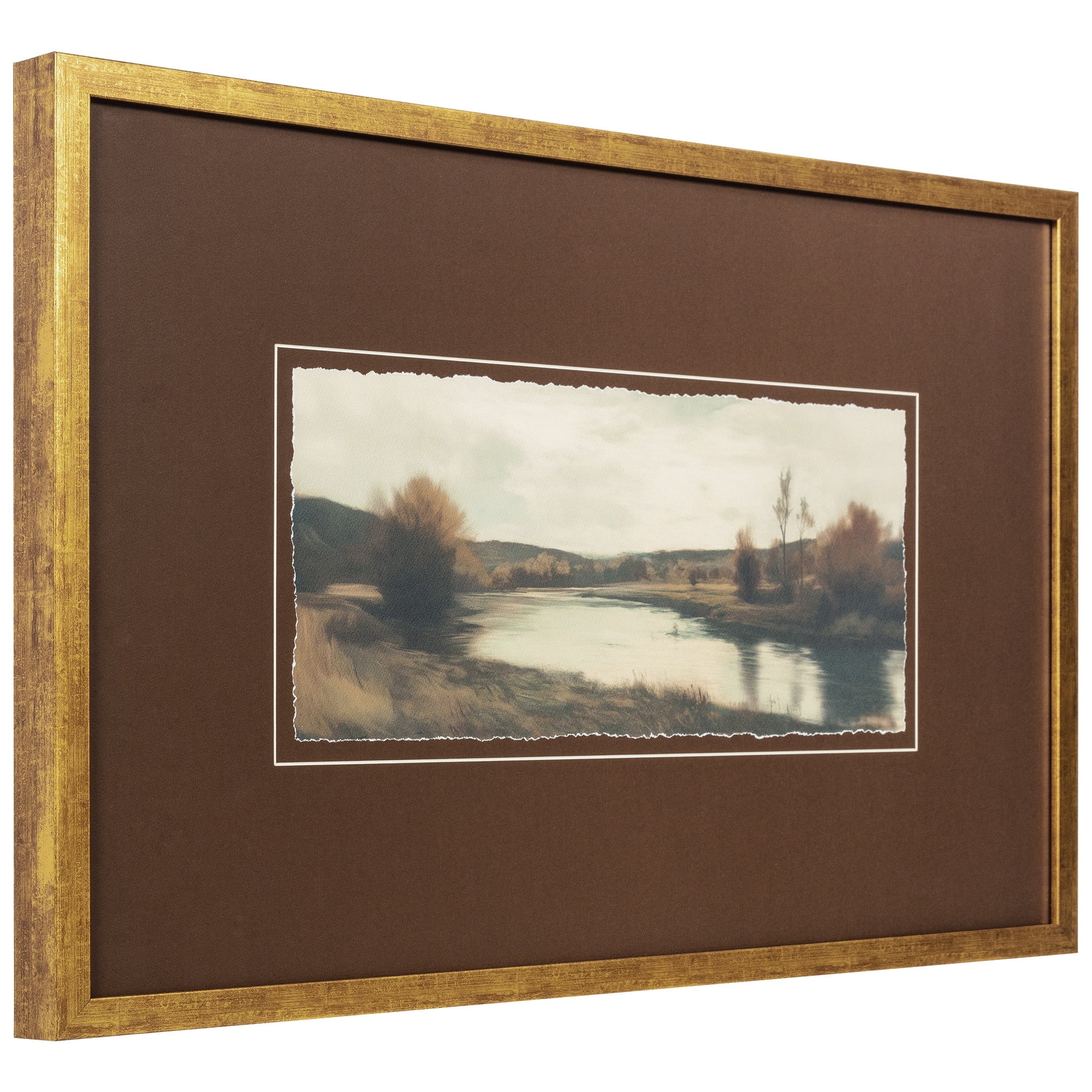 My Texas House By the River Painting 30x20 Framed Wall Art