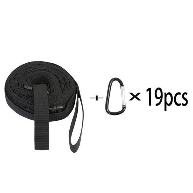 Tendedero para acampar al aire libre, cinturón de almacenamiento para campamento, cordón para tienda de campa?a, 19 bucles con mosquetón LingWen 8390612385285