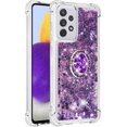 thumbnail image 4 of for Samsung Galaxy A33 5G Glitter Case with Ring Holder, Bling Sparkle Floating Liquid Soft TPU Cushion Fashion Girly Women Girls Clear Case Cover for Samsung Galaxy A33 5G  Purple, 4 of 14