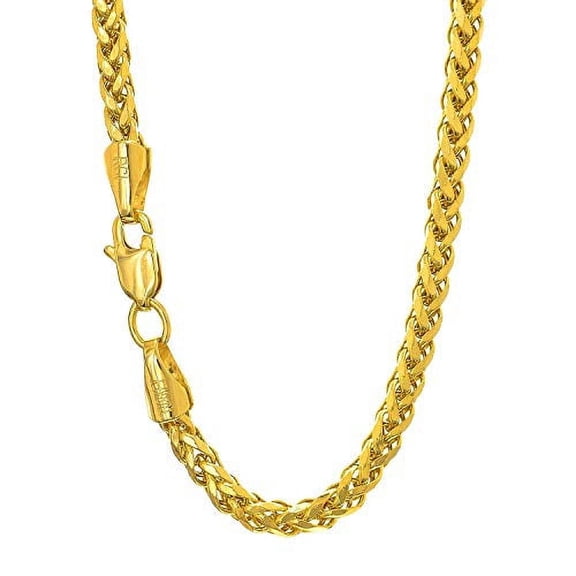 JewelStop 14k Semi-Solid Yellow Gold 2.7mm Diamond-cut Lite Franco chain, Lobster Claw- 20 Inches, 6.1gr.