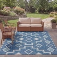 thumbnail image 3 of SAFAVIEH Courtyard Floella Geometric Indoor/Outdoor Area Rug, 5'3" x 7'7", Navy/Aqua, 3 of 14